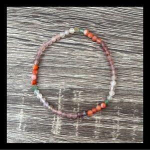 Handcrafted sunstone jade gemstone bead stretchy bracelet earth girl wanderlust